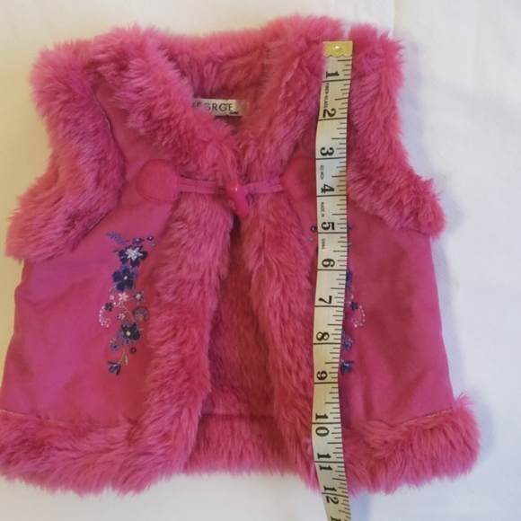 george floral embroidered faux fur faux suede toggle vest 6 months baby girl - Picture 8 of 8